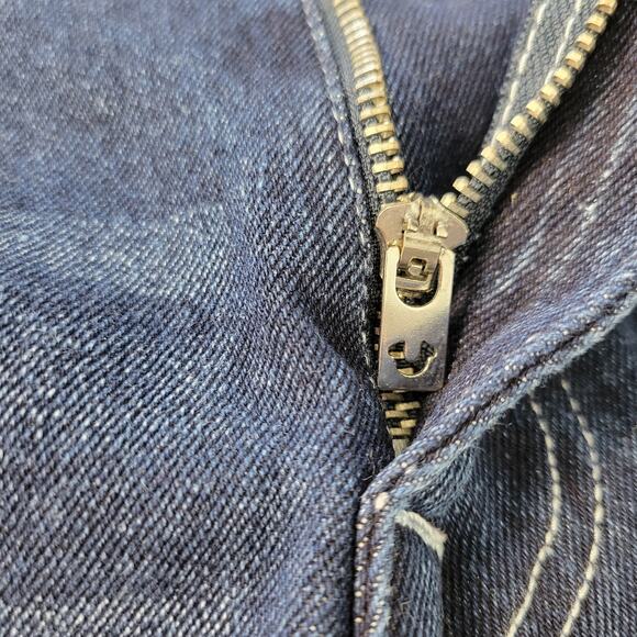 True Religion Jeans 36x31 Geno Relaxed Slim Dark Wash Stretch Flap Thick Stitch - Picture 6 of 11